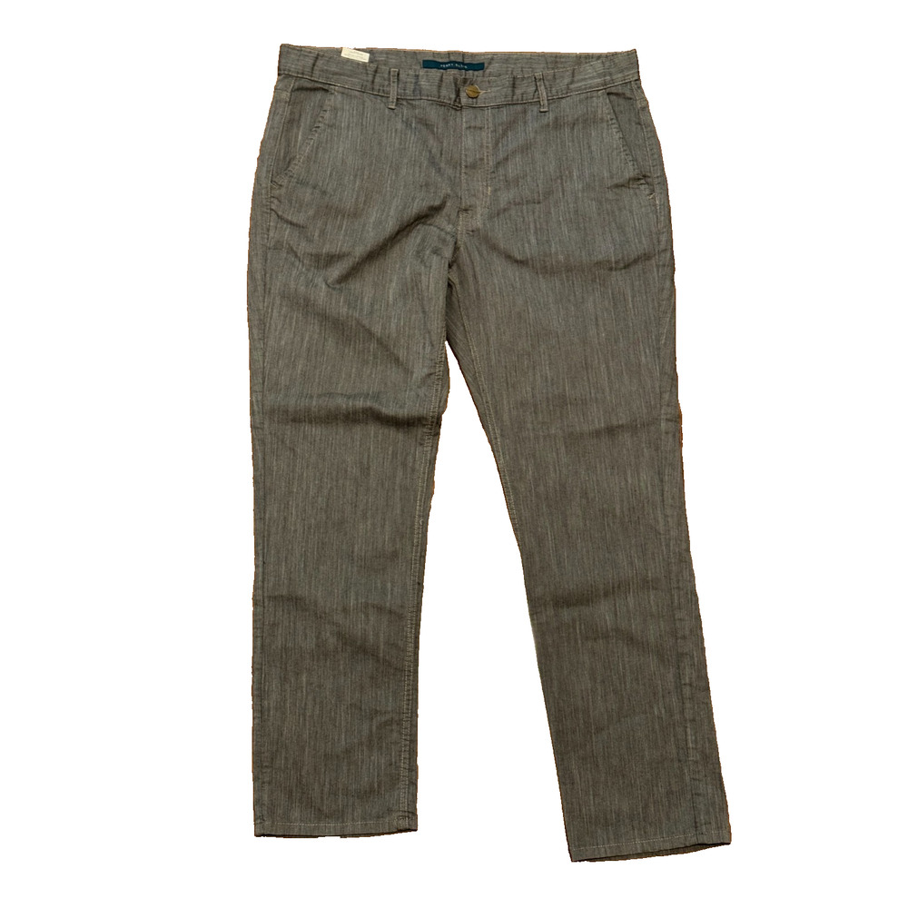 Perry Ellis Jeans Men's 38x32 Slim Straight Gray Stretch Denim Pants